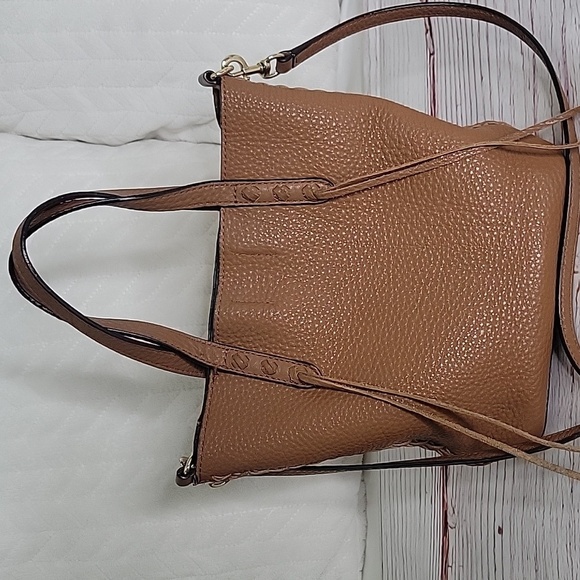 REBECCA MINKOFF Pebble Grained Brown Small Leather Crossbody Bag - Picture 2 of 12